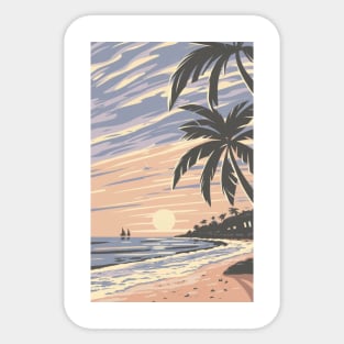 Sunset at the beach Sticker